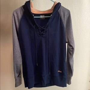 Fila Navy and Gray Hoodie